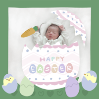 【赤ちゃんの写真に使える】イースター（卵から飛び出す子どもver）スタンプセット