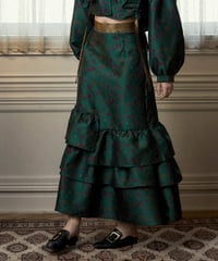 garden jacquard skirt /green
