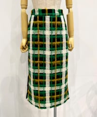 Shaggy check skirt(black)