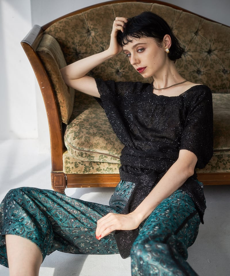 Cut jacquard blouse | kwotias