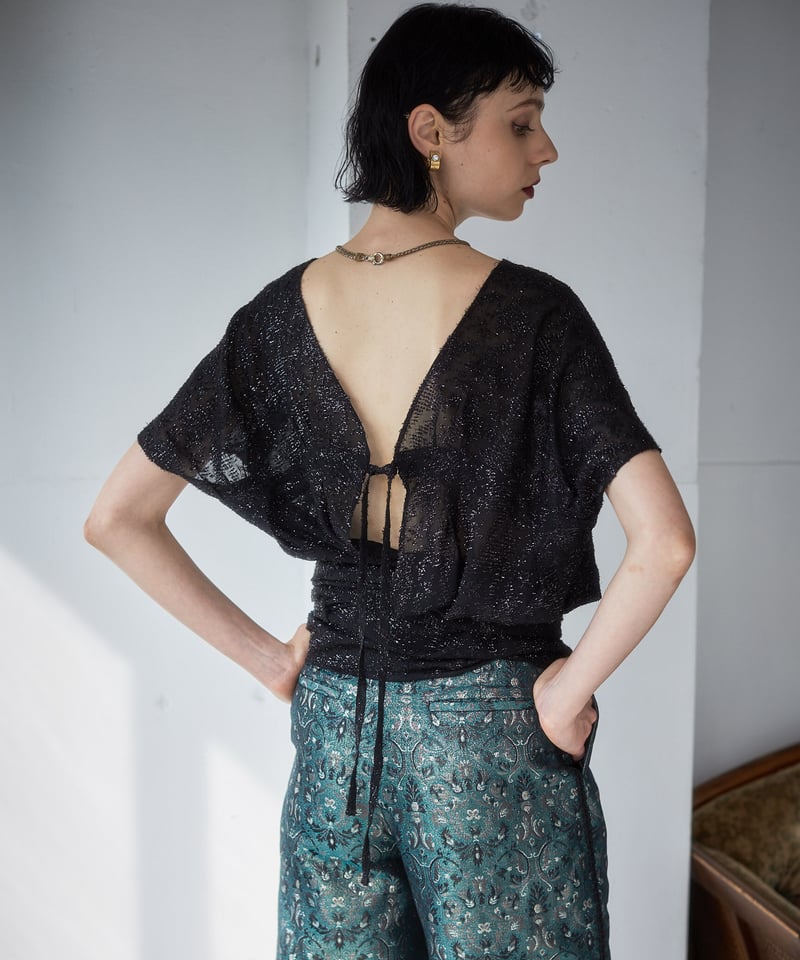 Cut jacquard blouse | kwotias