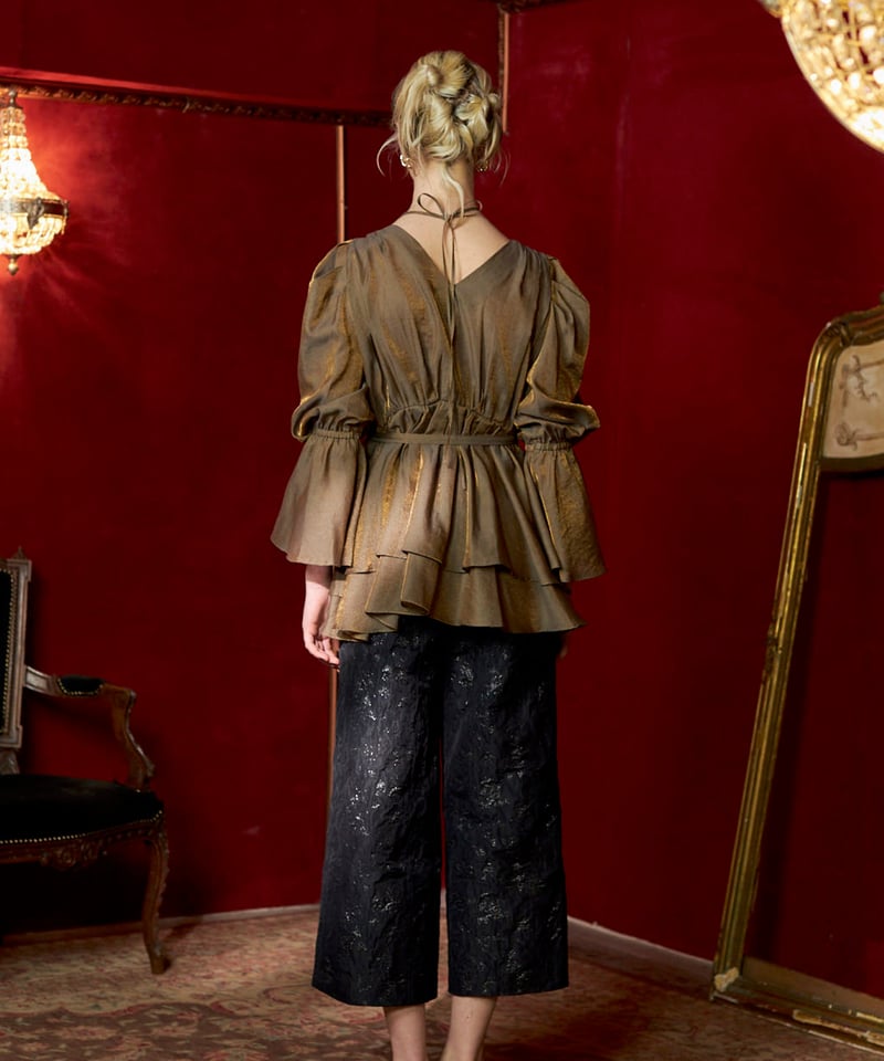 tiered blouse(brown) | kwotias