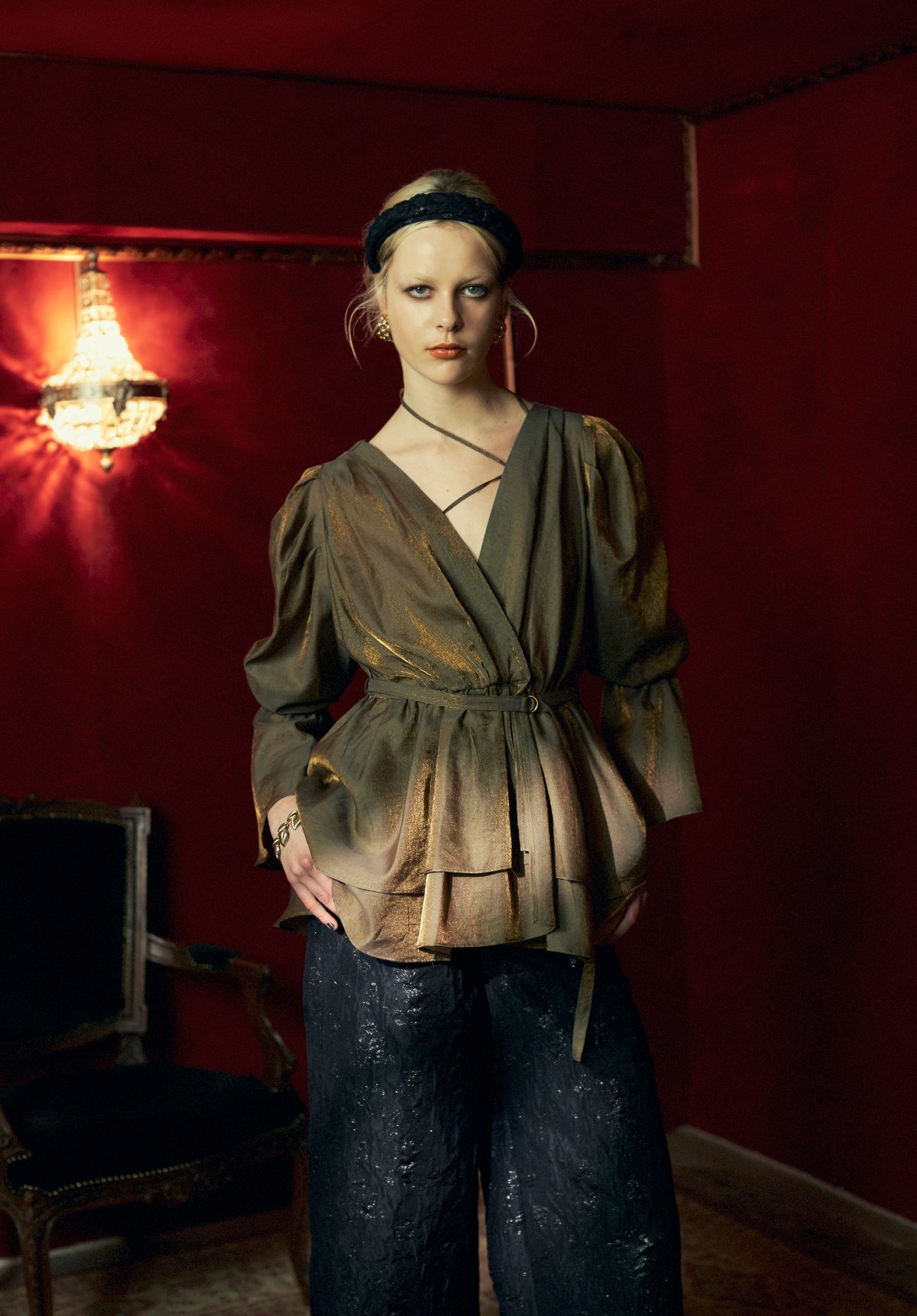 tiered blouse(brown) | kwotias