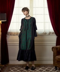 garden jacquard dress/green