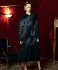 Cape frill dress (black)