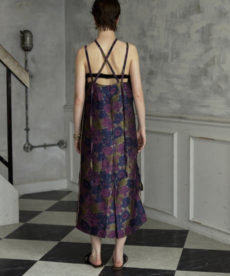 flower jacquard cami dress(pink)