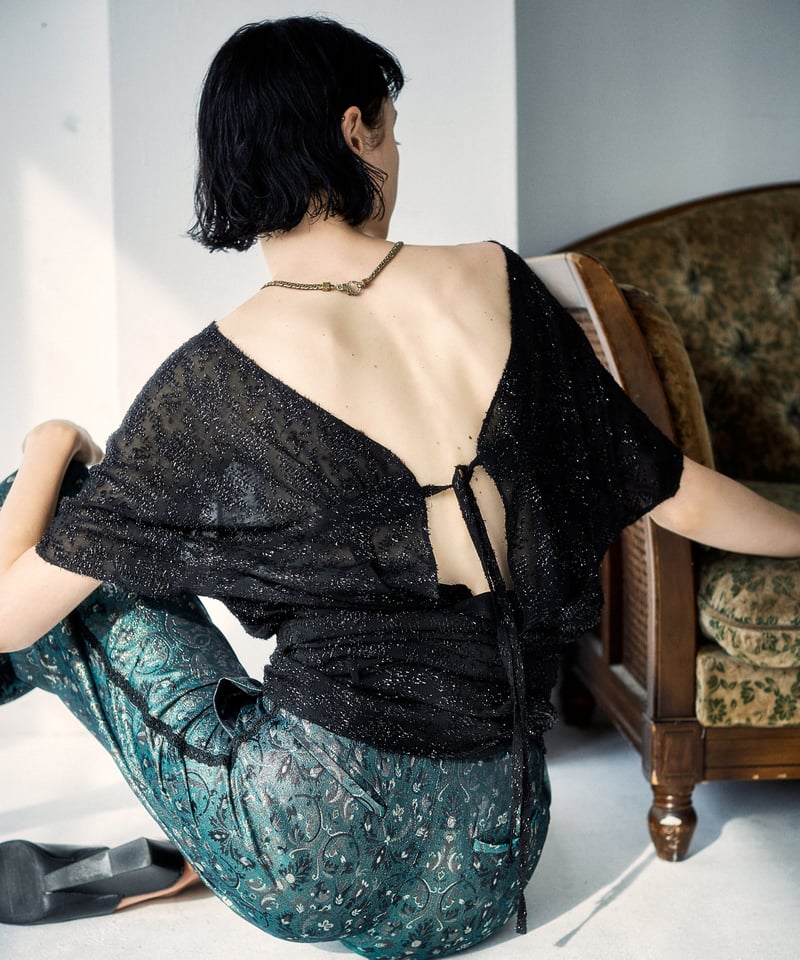 Cut jacquard blouse | kwotias