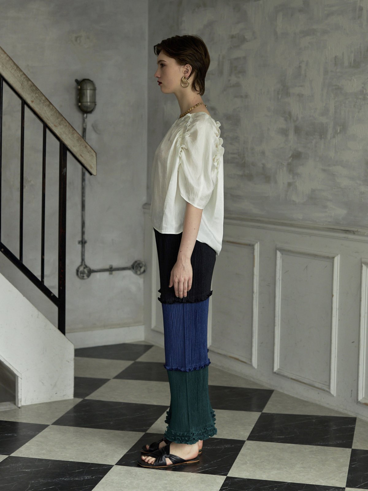 美品 kwotias YABANE pleats pants プリーツパンツ YABANE pleats pants/tricolore | kwotias