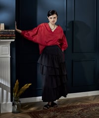 volume sleeve  blouse (red)