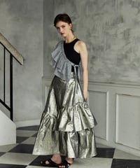 asymmetry frill skirt(silver)