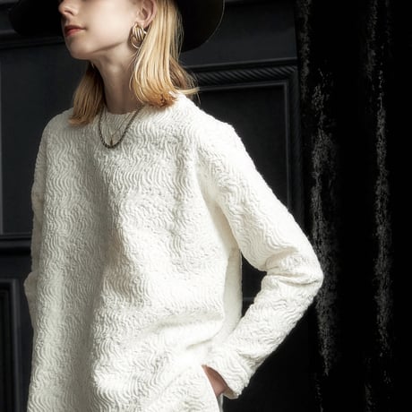 jacquard pullover(white)