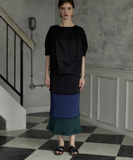 frill blouse(black)