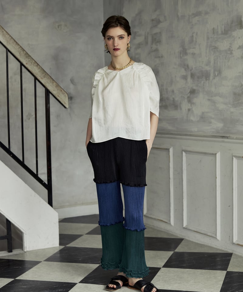 YABANE pleats pants/tricolore | kwotias