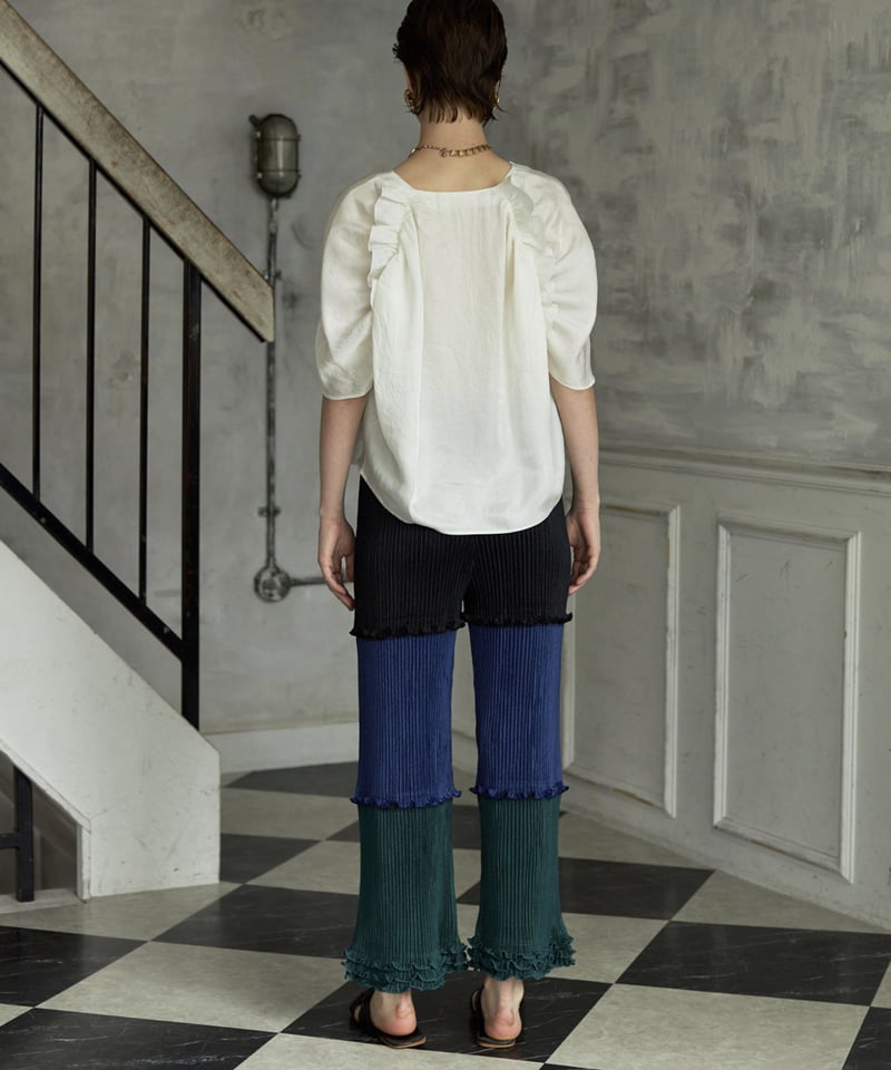YABANE pleats pants/tricolore | kwotias