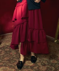 asymmetry  frill skirt (red)