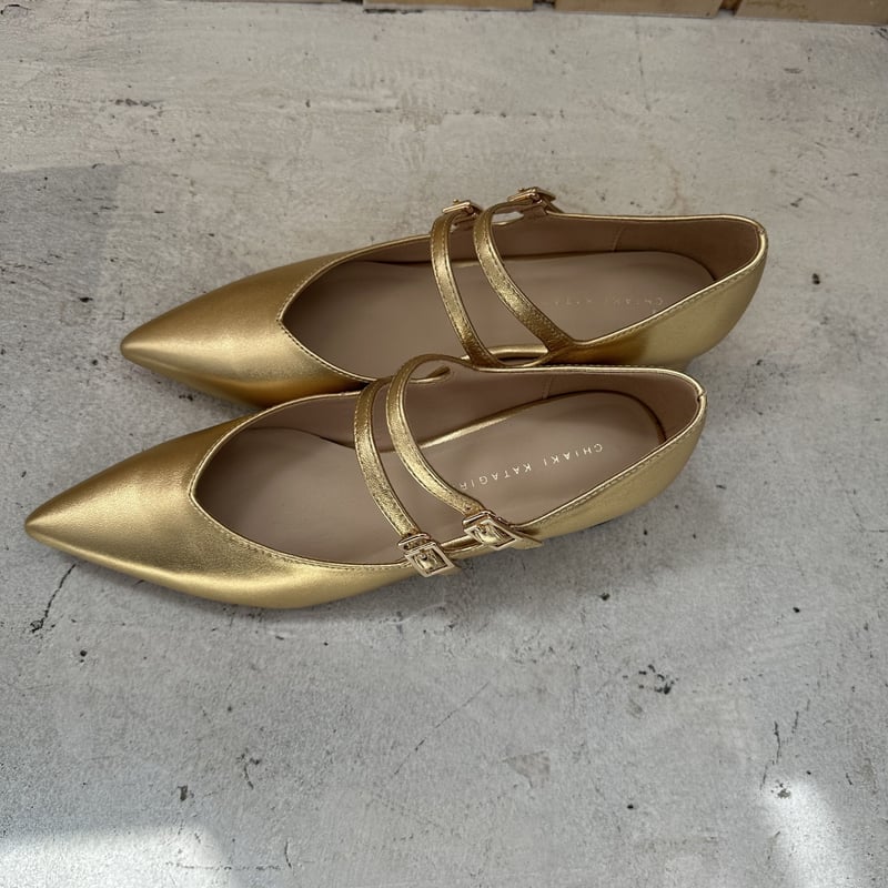 新品 CHIAKI KATAGIRI シルバー ストラップパンプス 36 新品 CHIAKI KATAGIRI シルバー ストラップパンプス 36