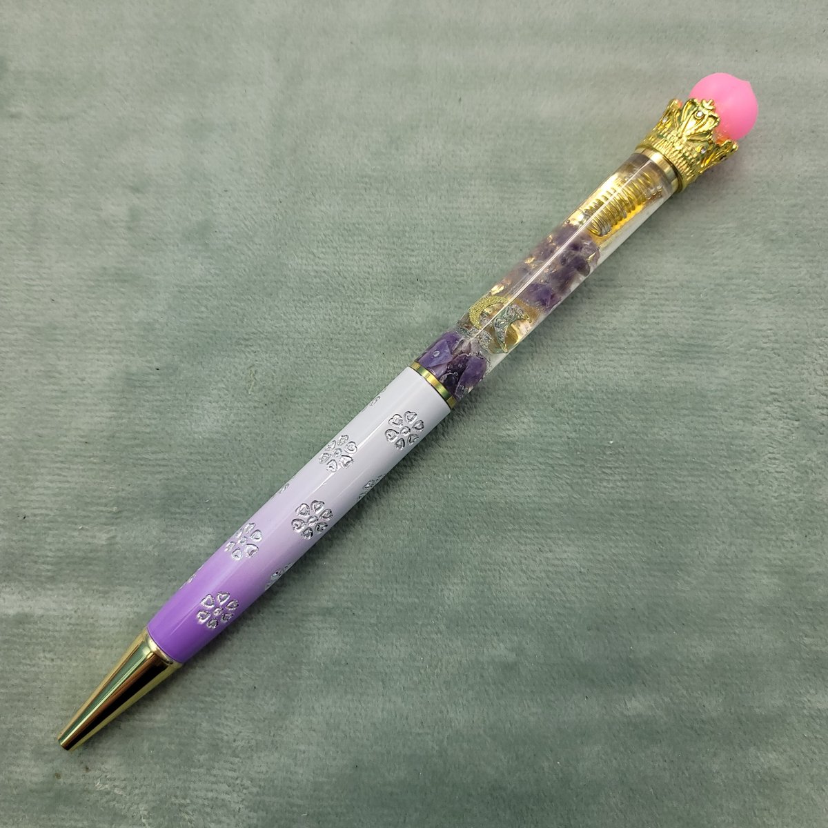 桃付き🍑恋愛運と癒しのボールペンオルゴナイト | Peach Aura Online Shop