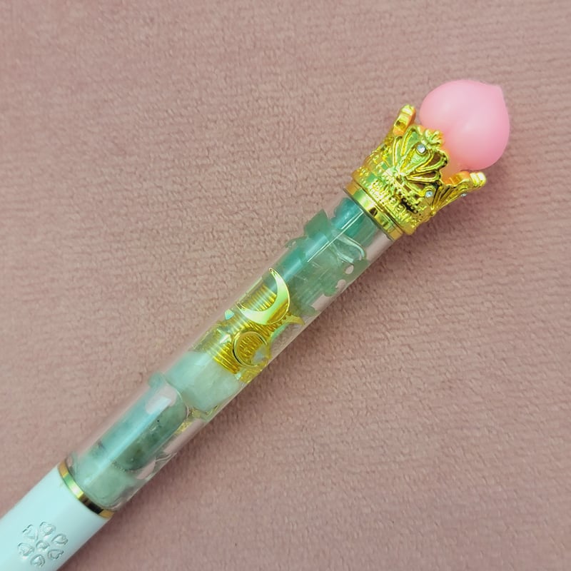 桃付き🍑癒しのボールペンオルゴナイト | Peach Aura Online Shop