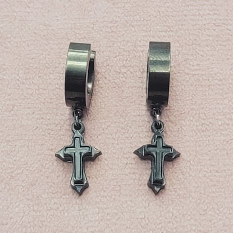 クロス(十字架)✝️ピアスorイヤリングオルゴナイト