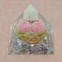 桃2個入り🍑🍑『永遠(とわ)に』のオルゴナイト～桃神&龍神コラボ～