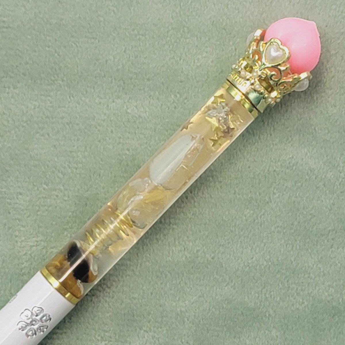 桃ページオルゴナイト 桃付き🍑金運のボールペンオルゴナイト | Peach Aura Online Shop