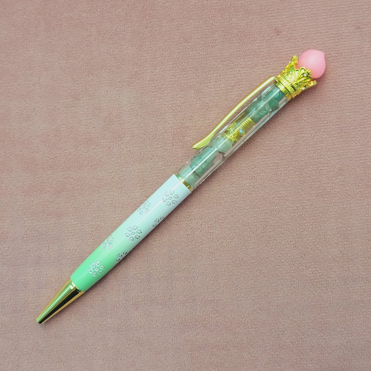 桃付き🍑癒しのボールペンオルゴナイト | Peach Aura Online Shop