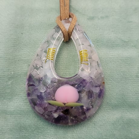 癒しのオルゴナイト❤️オーラクォーツ＋ロードナイトのフレンチクルーラー♡ 癒しのオルゴナイト❤️オーラクォーツ＋ロードナイトのフレンチ