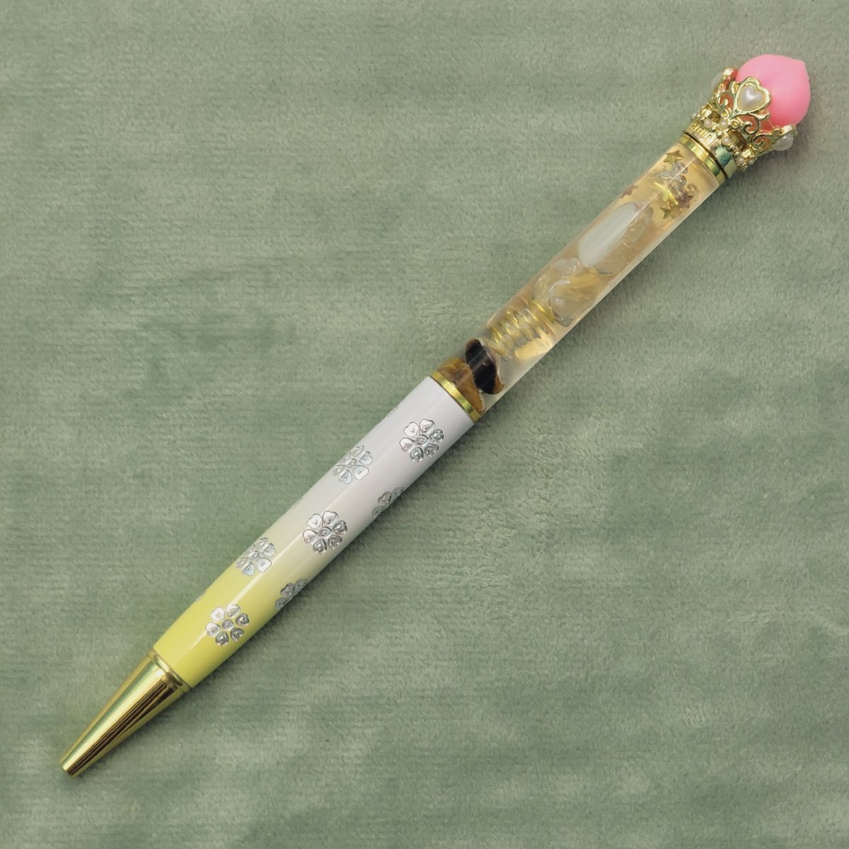 桃付き🍑金運のボールペンオルゴナイト | Peach Aura Online Shop