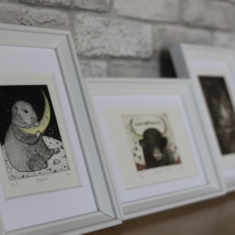 2020年干支・子 銅版画作品 「Moons」