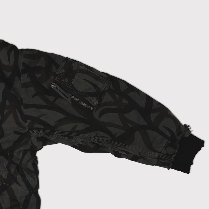 名作 Minus (-) マイナス Tribal Camouflage Slash Seam Tribal Camouflage Flight Jacket 20Ye