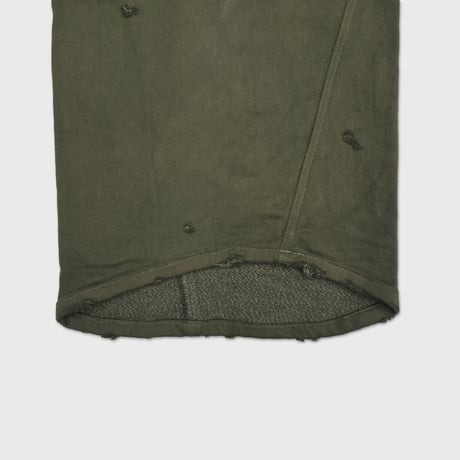 Home Wide Jeans With Damaged(INLAY DENIM) OLIVE