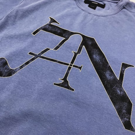 BOOTLEG CREW SWEAT(7SINS)STAIN with DAMAGED