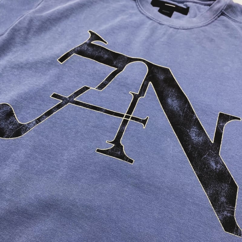 BOOTLEG CREW SWEAT(7SINS)STAIN with DAMAGED | M