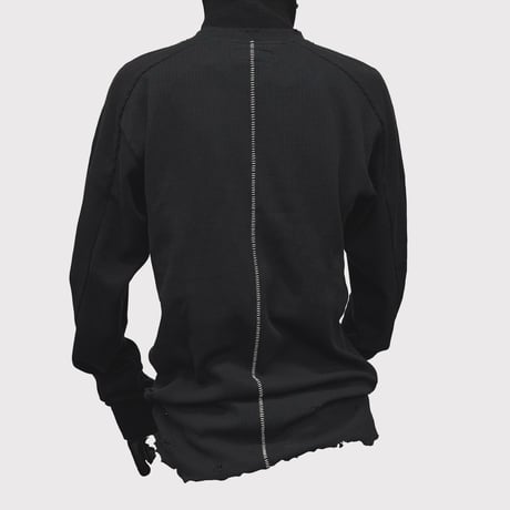 Combat Long Thermal With Damaged(CLASSIC WAFFLE KNIT) BLACK