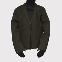 Cut Off 1B Cardigan(NEEDLE SHAGGY MOHAIR) OLIVE