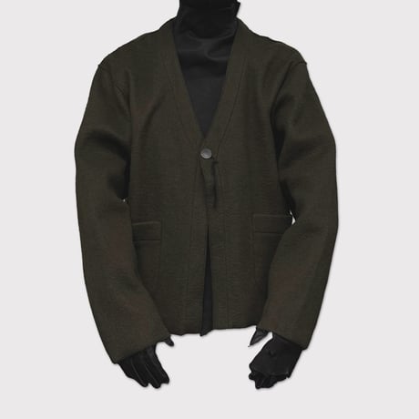 Cut Off 1B Cardigan(NEEDLE SHAGGY MOHAIR) OLIVE