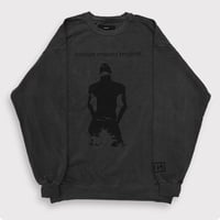 BOOTLEG CREW SWEAT(A MAN'S SHADOW)AGED BLACK