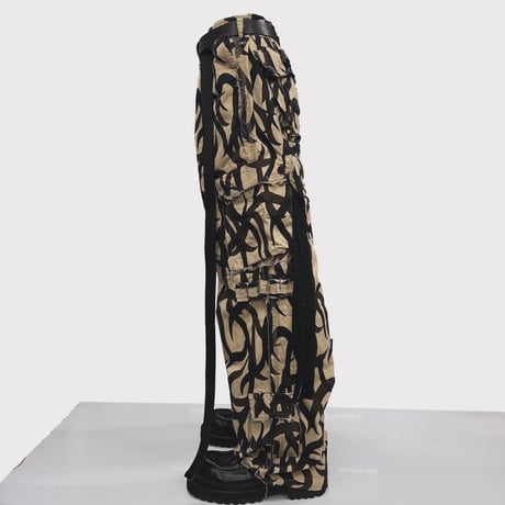 Tribal Camouflage Slash Seam HBT Cargo DUST(AGED TWILL)