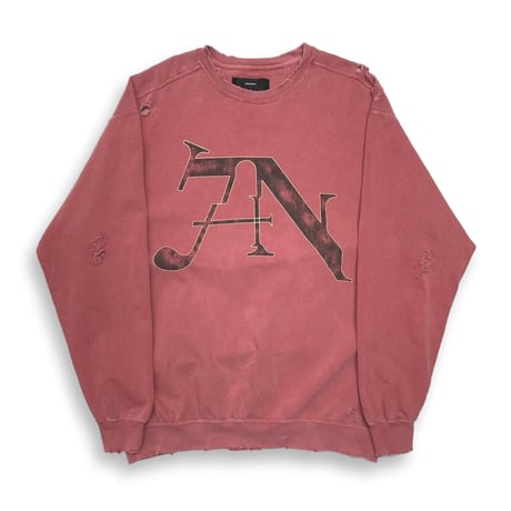 BOOTLEG CREW SWEAT(7SINS)FADED SPOT with DAMAGED