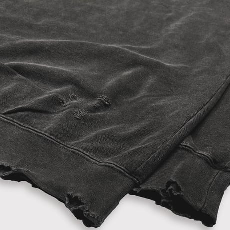 BOOTLEG CREW SWEAT(A MAN'S SHADOW)AGED BLACK with DAMAGED