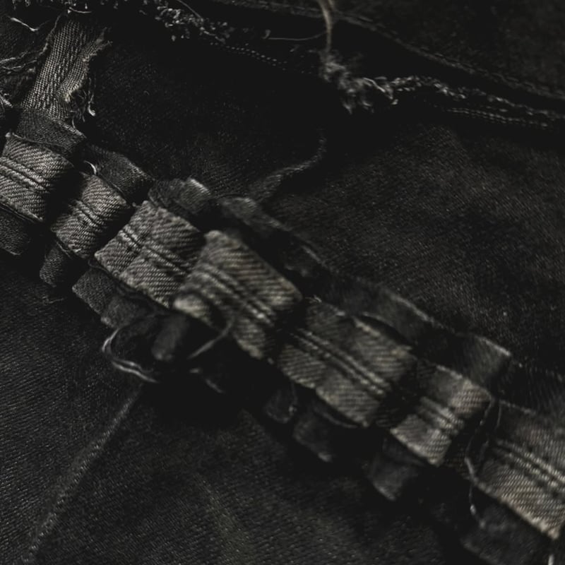 パンツ minus Slash Seam Twist Cargo Jeans(NOIR) Slash Seam Twist Cargo Jeans With Wrapped(NOIR)