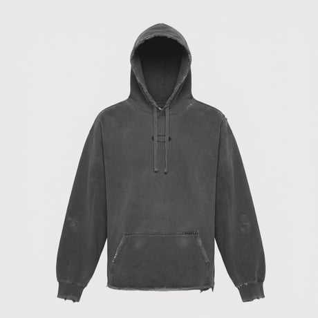Inactive Hoodie With Repaired/AGED BLACK