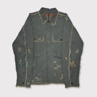 Slash Seam HBT Work Shirt With Damaged (FROM COAL MINE) DUST SAX