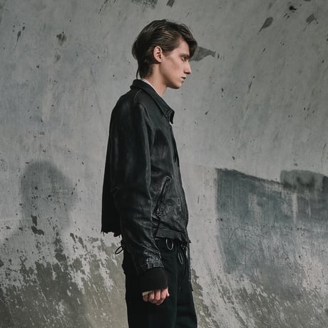 Skin Jacket(VEGETABLE TANNING PIG LEATHER) BLACK