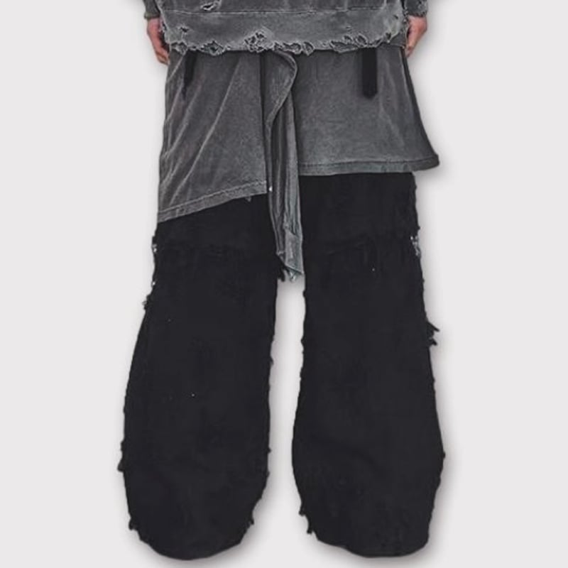 Twist Buggy Jean Boro Crust With Wrapped(NOIR)