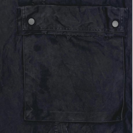 Slash Seam Twist Cargo Pants(PIGMENT DYED MOLESKIN) BLACK
