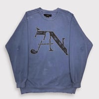 BOOTLEG CREW SWEAT(7SINS)STAIN with DAMAGED