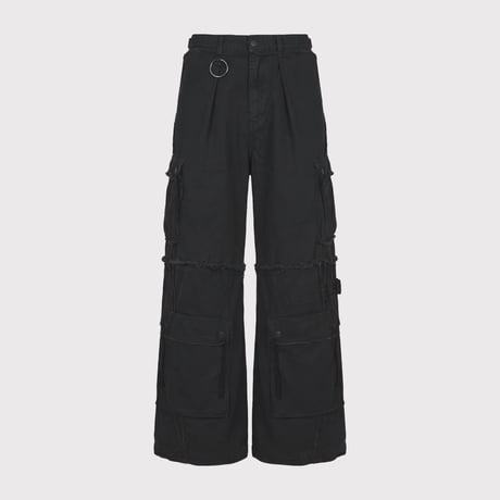 Slash Seam Twist Cargo Pants(AGED TWILL) AGED BLACK