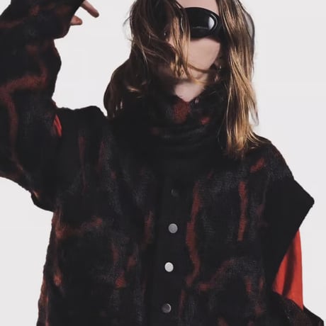 Tribal Camouflage Mohair Cardigan(KID MOHAIR)