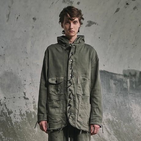 Home Chore With Damaged(INLAY DENIM)OLIVE